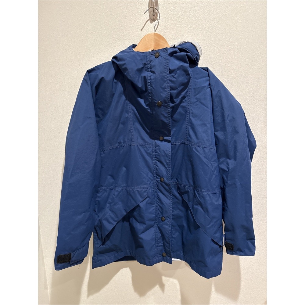 Vintage REI Jacket Womens 10 Blue Gore-Tex Hooded Outdoor Hiking USA‎ Made